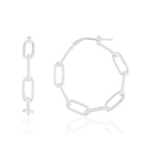 Créoles argent 925 maille trombone.