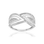 Bague or blanc 375 diamants - vue 1