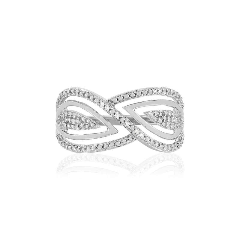 Bague or blanc 375 diamants - vue 3