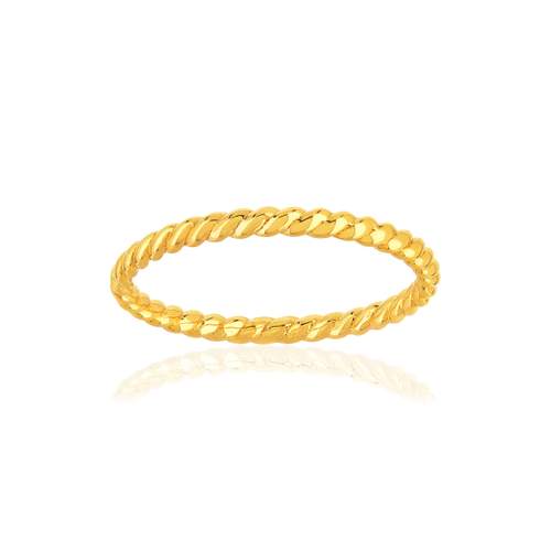 Twisted gold-plated ring