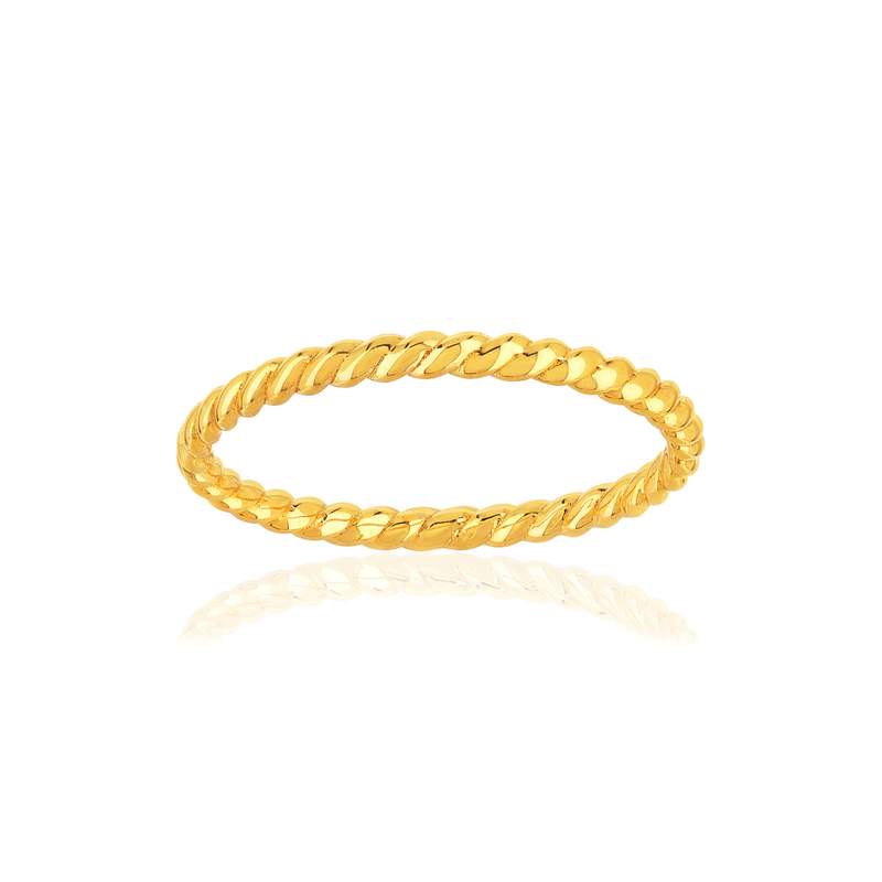 Bague plaqué or torsadée - vue 1