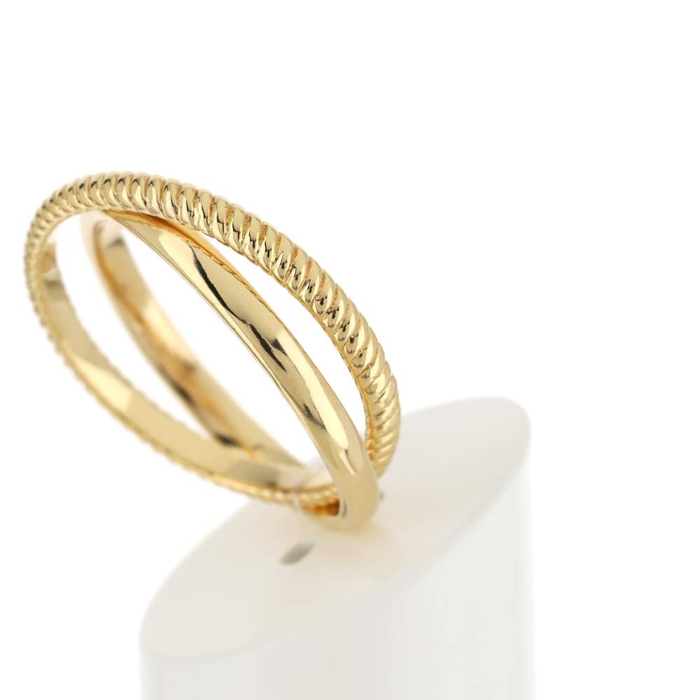 Bague plaqué or 2 anneaux entrelacés - vue 5