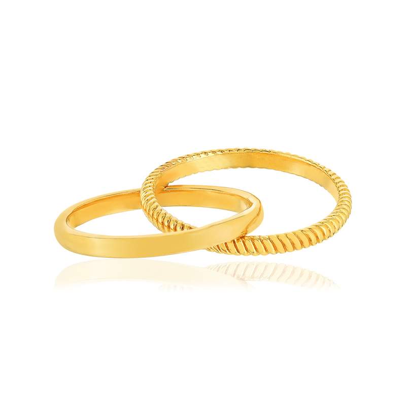 Bague plaqué or 2 anneaux entrelacés - vue 4