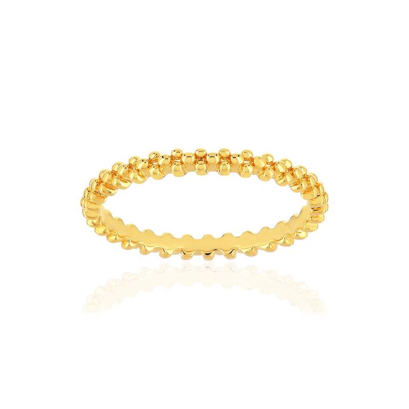 Gold-plated popcorn-style ring - view 1