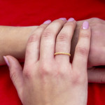 Bague plaqué or style pop corn - vue porté 1