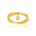 Bague plaqué or zirconia - vue 1