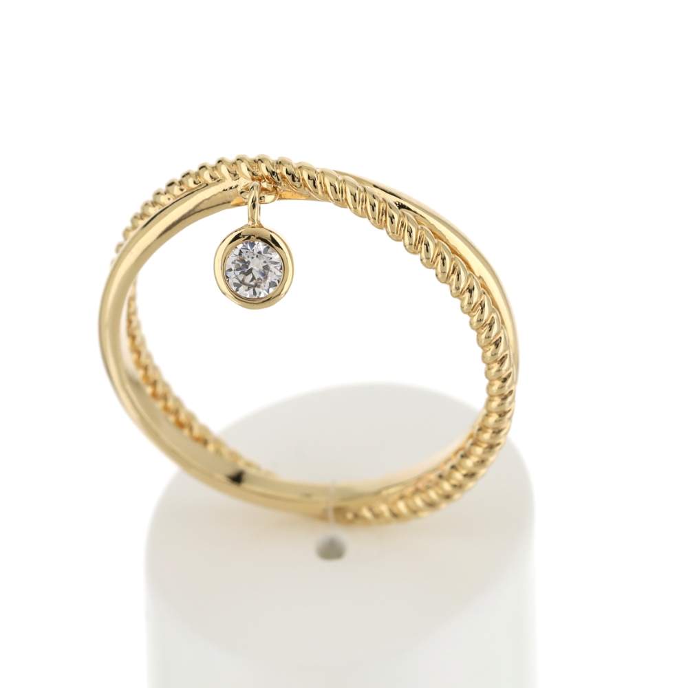 Bague plaqué or zirconia - vue 2