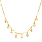 Collier plaqué or zirconias 45 cm - vue 1