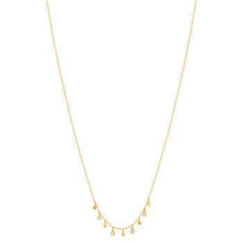 Collier plaqué or zirconias 45 cm