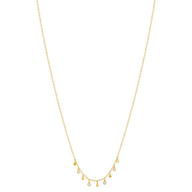 Collier plaqué or zirconias 45 cm - vue 2