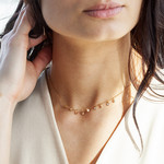 Collier plaqué or zirconias 45 cm - vue porté 1