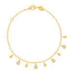 Bracelet plaqué or zirconias 18 cm - vue 1