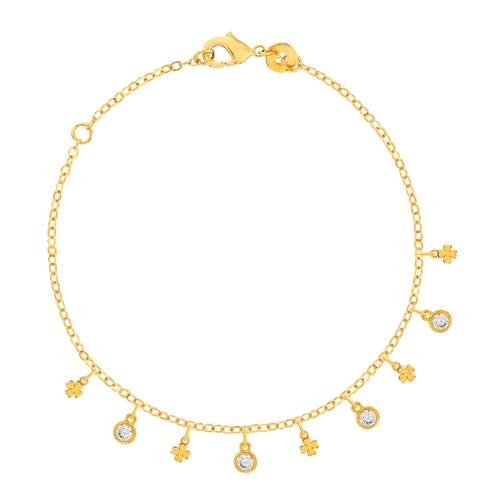 Bracelet plaqué or zirconias 18 cm