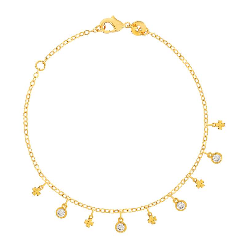 Bracelet plaqué or zirconias 18 cm - vue 1