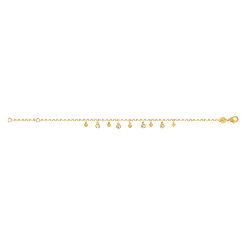 Bracelet plaqué or zirconias 18 cm - vue 2