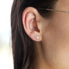 Boucles d'oreilles plaqué or zirconias, motif croix - vue V1