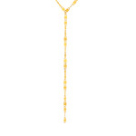 Collier plaqué or en forme Y maille plate 40 à 45 cm - vue 1