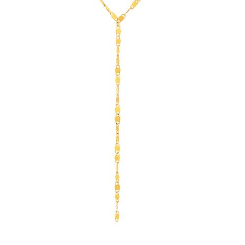 Collier plaqué or en forme Y maille plate 40 à 45 cm
