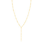 Collier plaqué or en forme Y maille plate 40 à 45 cm - vue 2