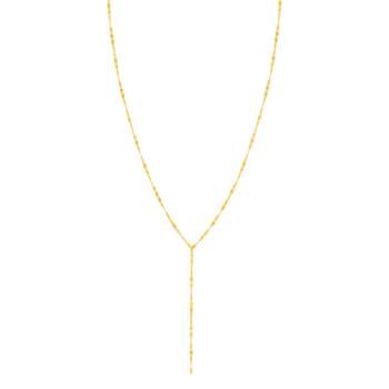 Gold-plated Y-shaped necklace flat mesh 40 to 45 cm