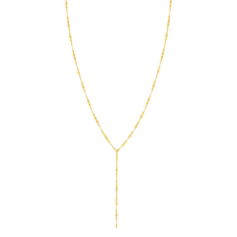 Collier plaqué or en forme Y maille plate 40 à 45 cm - vue 2