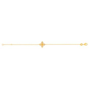 Vergulde kruisarmband bezet met zirkonia's 18 cm