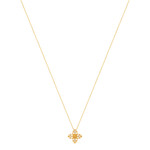 Collier plaqué or croix sertie de zirconias 45 cm - vue 2