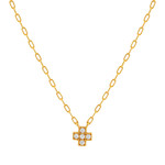 Collier plaqué or zirconias 45 cm - vue 1