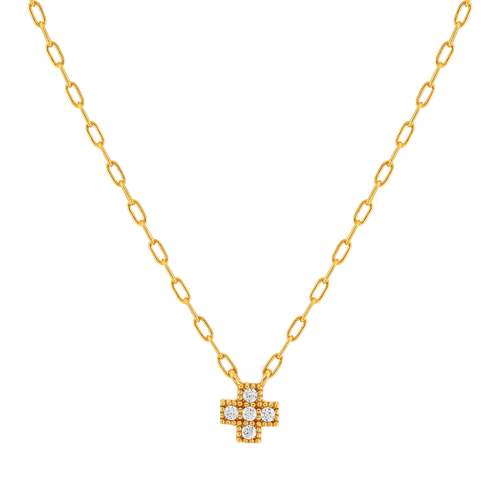 Collier plaqué or zirconias 45 cm