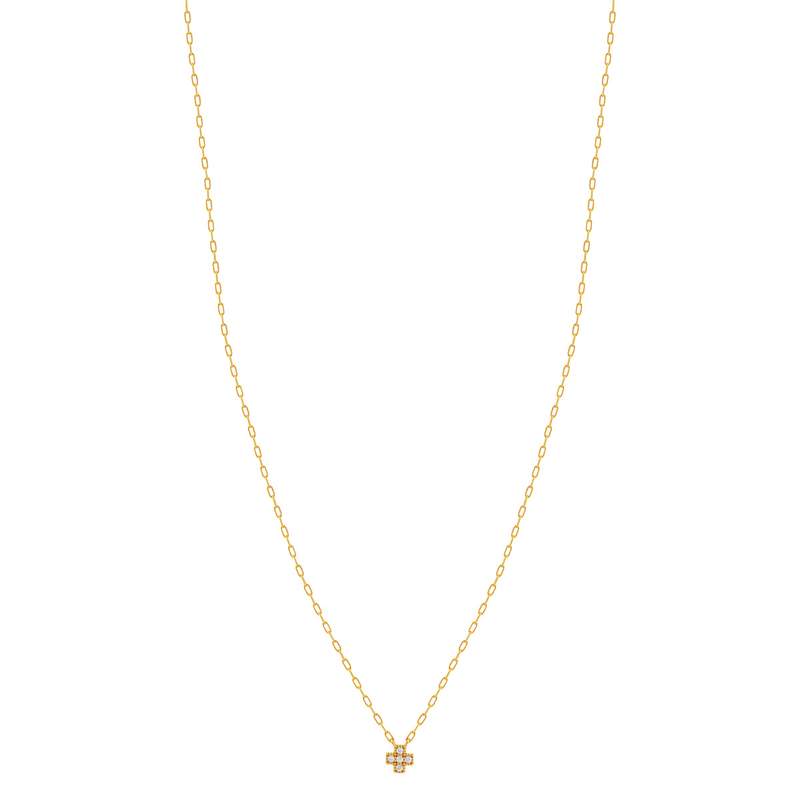 Collier plaqué or zirconias 45 cm - vue 2
