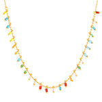 Collier plaqué or cristal 40 à 45 cm - vue 1
