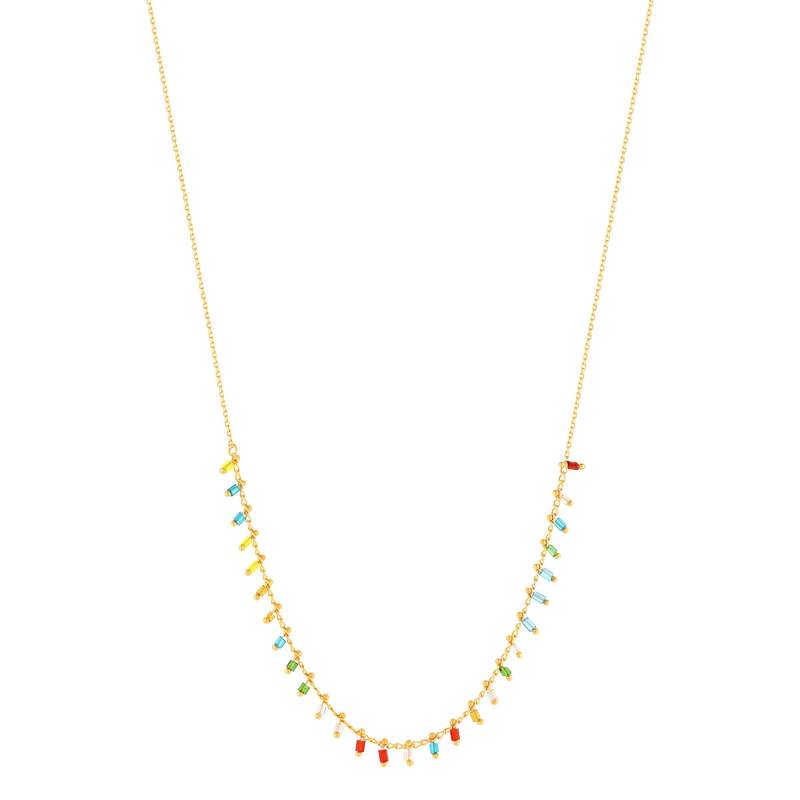 Collier plaqué or cristal 40 à 45 cm - vue 2