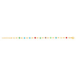 Bracelet plaqué or perles en cristal multicolores 18 cm - vue 2