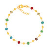 Bracelet plaqué or perles en cristal multicolores 18 cm - vue Vporté 1