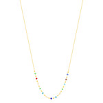 Collier plaqué or perles en cristal multicolores 40 à 45 cm - vue 2