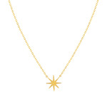 Collier plaqué or motif étoile 45 cm - vue 1