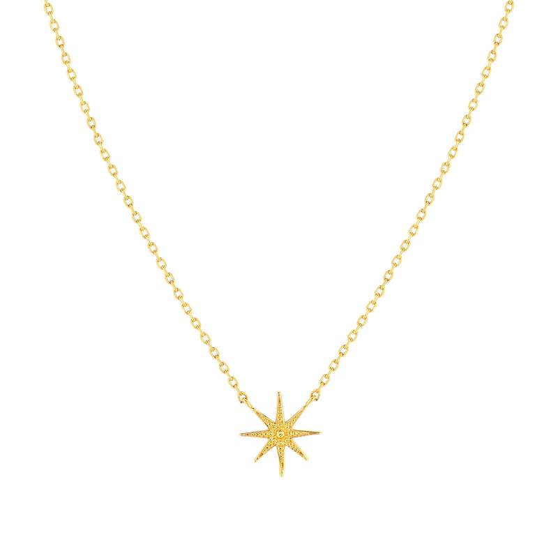 Collier plaqué or motif étoile 45 cm - vue 1