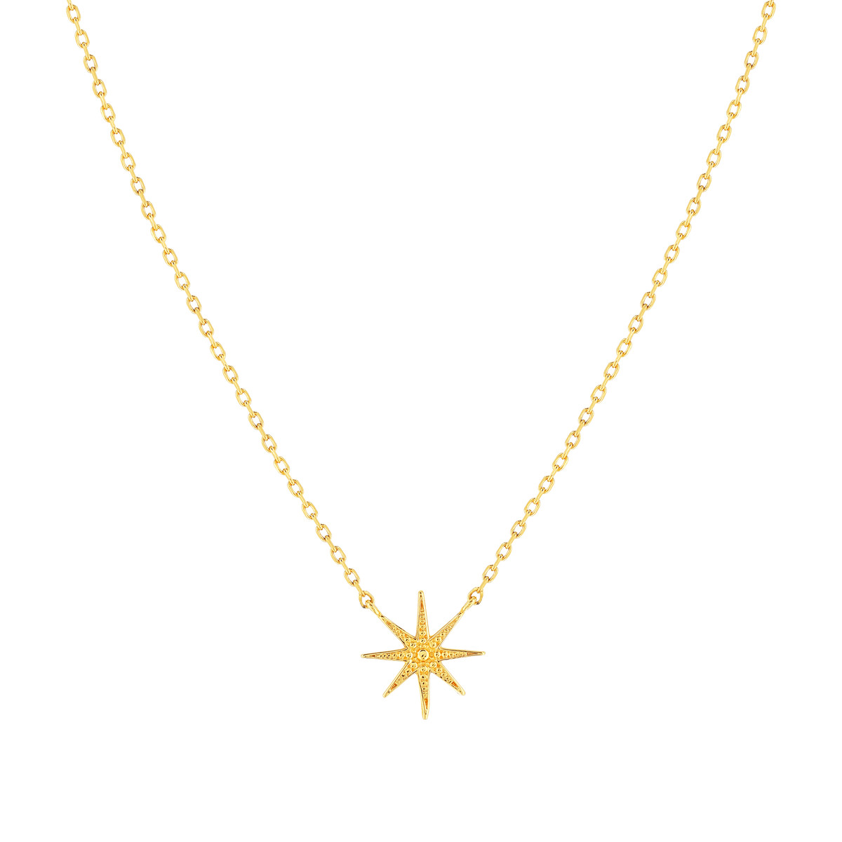 Collier plaqué or motif étoile 45 cm - vue porté 1