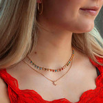 Collier plaqué or motif étoile 45 cm - vue porté 2