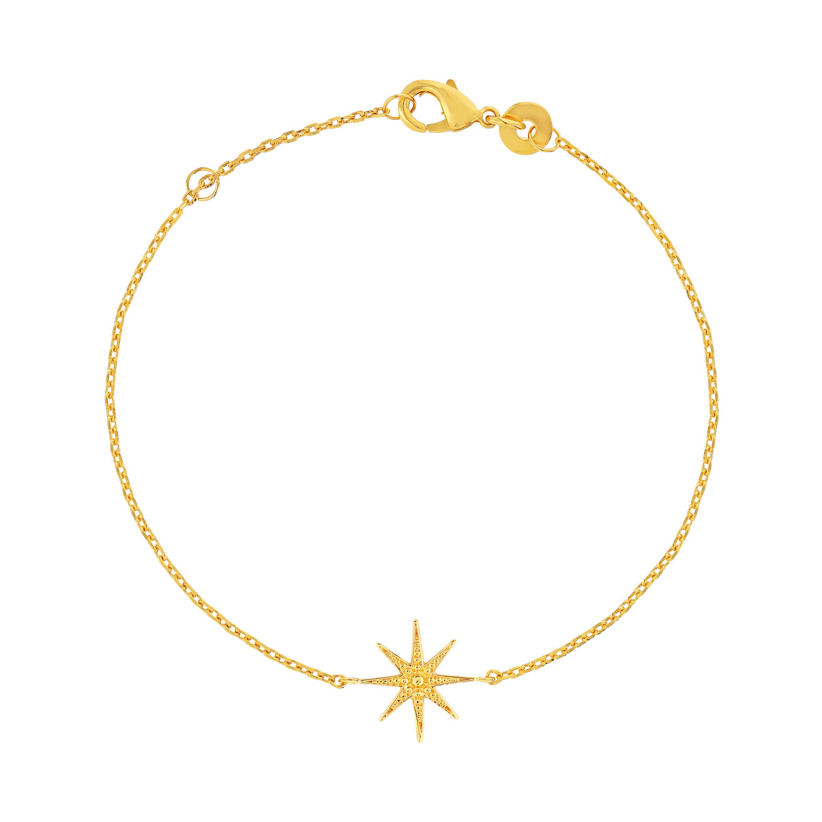 Bracelet plaqué or motif étoile 18 cm - vue porté 1