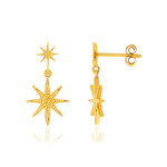 Boucles d'oreilles plaqué or motif étoile - vue 1