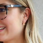Boucles d'oreilles plaqué or motif étoile - vue porté 1