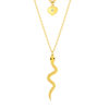 Collier acier jaune 47 cm motif serpent et coeur - vue V1