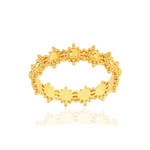 Bague plaqué or motif soleil perlé - vue 1