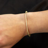 Bracelet rigide plaqué or motif perlé 60 mm - vue V1
