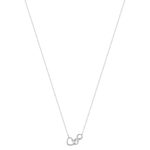 Collier acier zirconias blancs 48,5 cm motif coeur et infini - vue 2