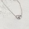 Collier acier zirconias blancs 48,5 cm motif coeur et infini - vue VD1
