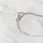 Bracelet acier zirconias 22 cm motif coeur et infini - vue D1