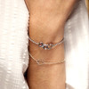Bracelet acier zirconias 22 cm motif coeur et infini - vue Vporté 1