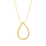 Collier plaqué or motif goutte perlé 45 cm - vue 1